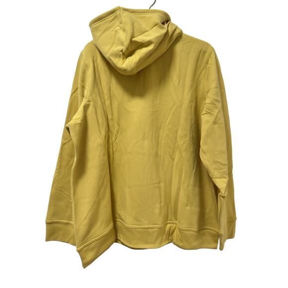 LL Bean Womens Fleece Lined Full Zip Hoodie Size 3X Yellow Cozy Lounge Pockets - Picture 3 of 7